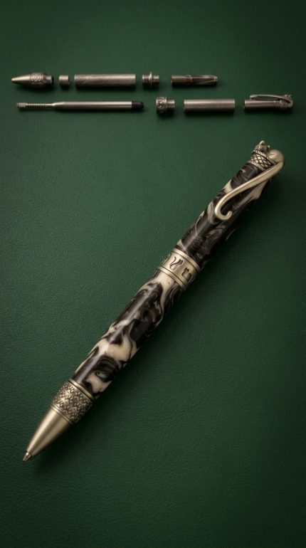 Ручка Cat Antique Pewter Twist Pen Kit — Поворотна, тема кішки, срібляста олово