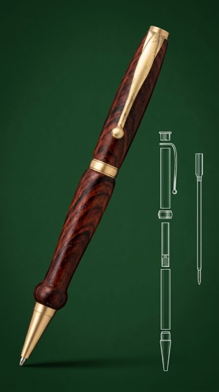 Ручка Comfort Antique Brass Twist Pen Kit — Антична латунь, силіконовий хват, стиль поворотна