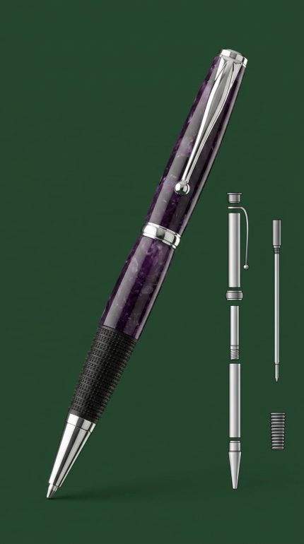 Ручка Comfort Chrome Twist Pen Kit — Хром, силіконовий хват, блискавий, класичний