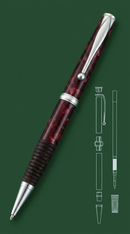 Ручка Comfort Brushed Satin Twist Pen Kit — Матовий сатин, силіконовий хват, витончена, елегантна